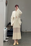 SWAYING/KNIT See-Through Panel Sleeveless Dress SW22SSL05 Apricot PS49